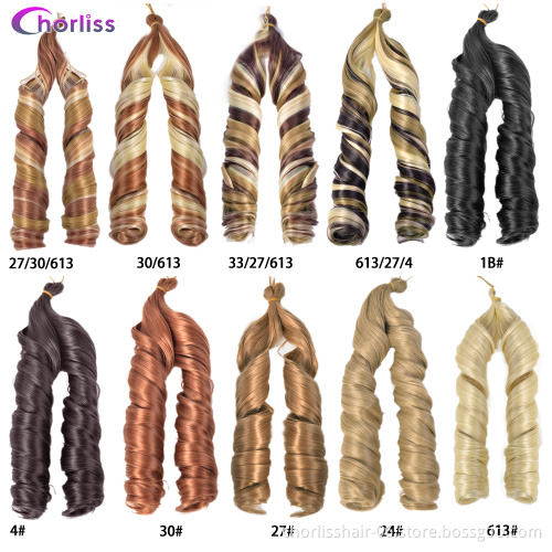 75/150g Prestretched Spiral Curl Ombre Color Crochet Hair Attachment For Braids French Curls Synthetic Braiding Hair Extensions